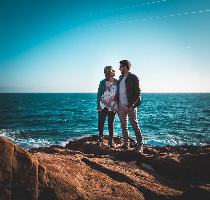 Love session shooting at Sea