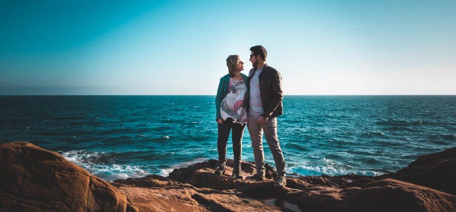 Love session shooting at Sea